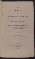 A title page for "The Art of Prolonging Human Life..."