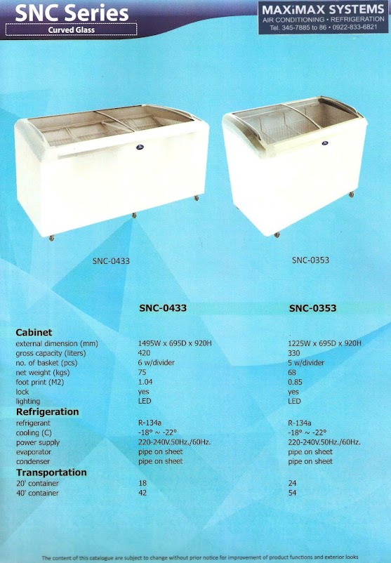SANDEN CURVED GLASS TOP CHEST FREEZER R600a