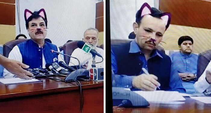 Pakistani Government Officials Forgot To Turn Off The Cat Filter During Facebook Live