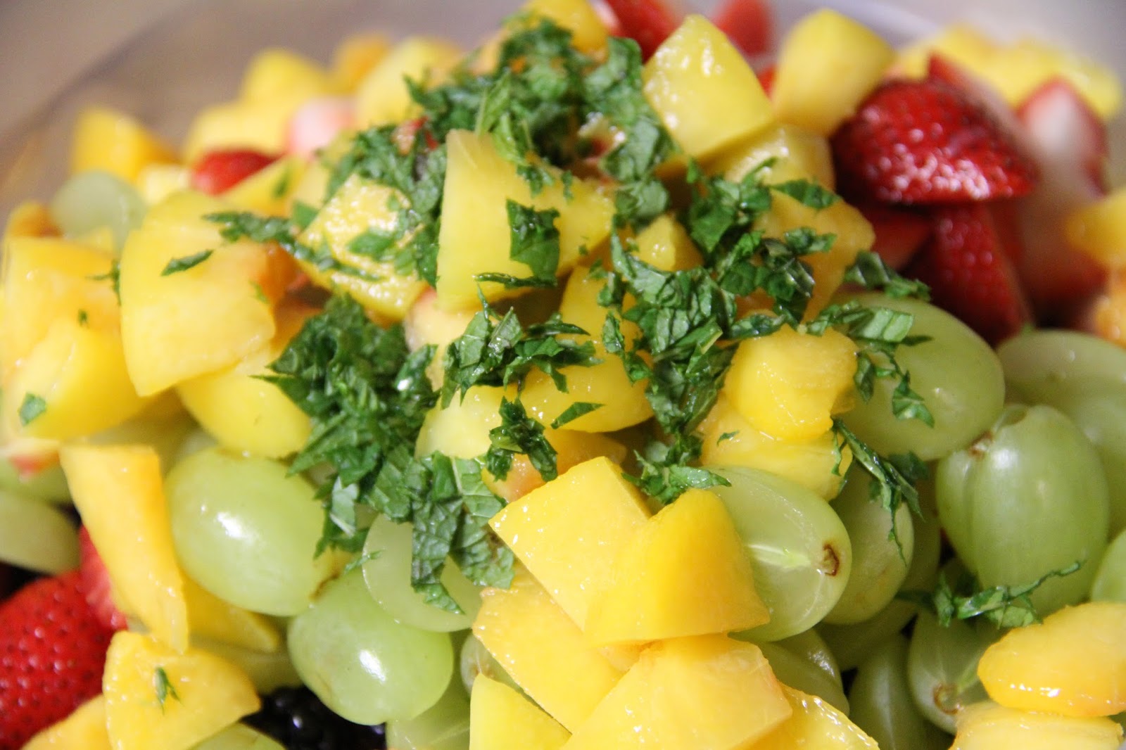 Deep South Dish Fresh Fruit Salad with Lime and Mint Dressing
