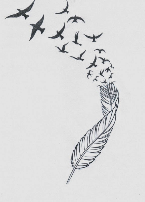 tattoos that turn into birds - Google Search | Feather with birds ...