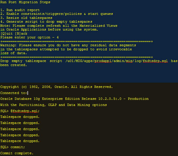 Oracle DBA Scripts OATM Migration A Part Of R12 Upgrade
