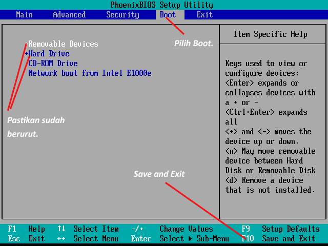 system-bios Gambar setting system bios