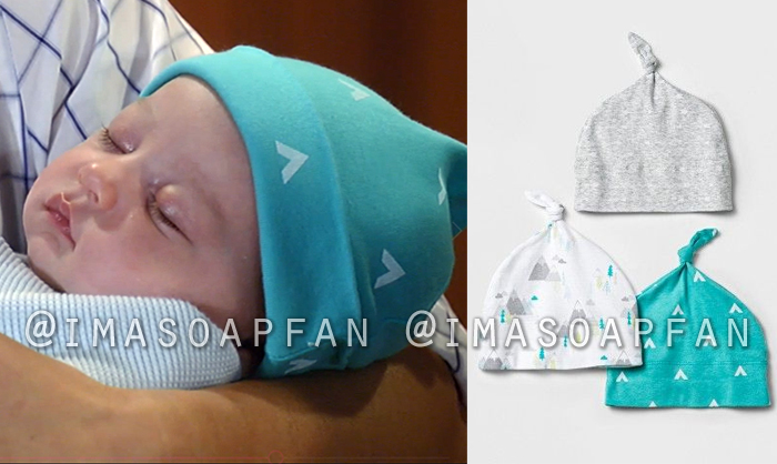 Wiley Cooper-Jones, Turquoise Blue Print Baby Hat, General Hospital, GH