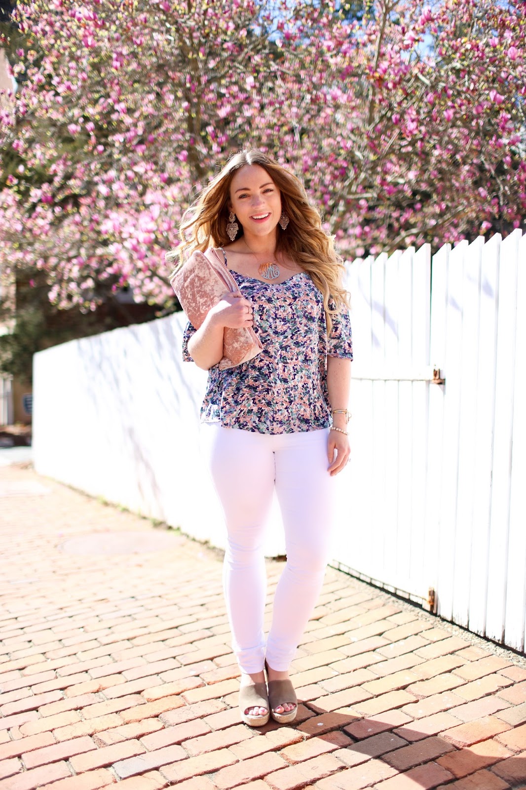 Floral Cold Shoulder Top ($35)