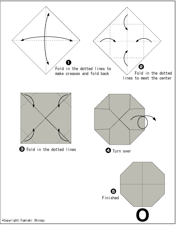 Alphabet O Easy Origami instructions For Kids