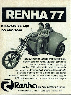 propaganda Renha 77 - Cavalo de Aço - 1977; byke; brazilians car in the 70s; reclame de carros anos 70. brazilian advertising cars in the 70. os anos 70. história da década de 70; Brazil in the 70s; propaganda carros anos 70; Oswaldo Hernandez;