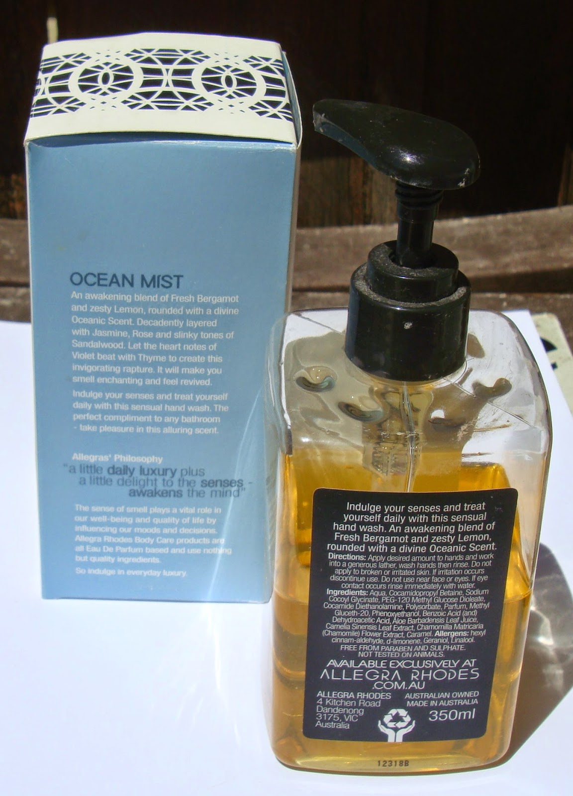 little white truths Allegra Rhodes Ocean Mist Hand Wash review