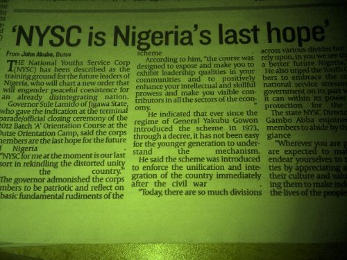 The Importance of NYSC