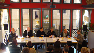 Moderador: Raúl Argemí. Escriptors participants: Ramón Palomar, Esteban Navarro, José Luís Correa, Aníbal Malvar i Juan Madrid. 