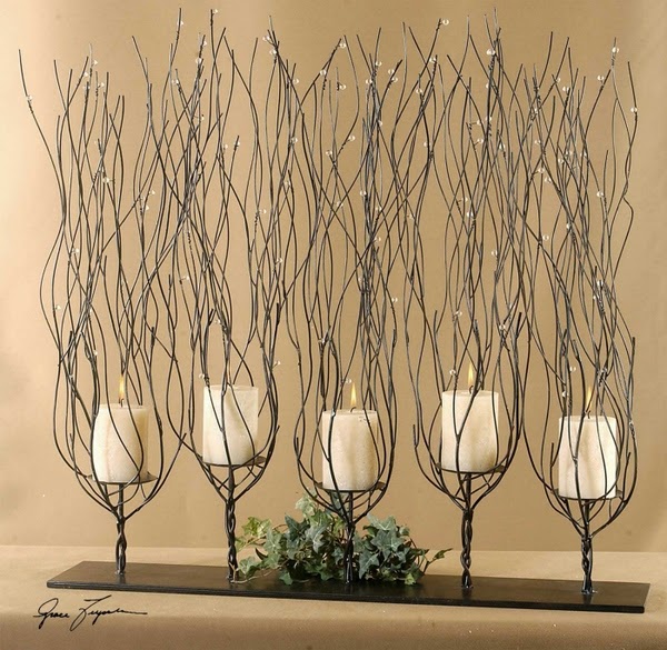 Candle Holders with branches of trees
