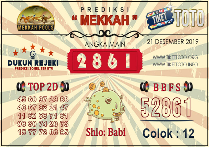 Prediksi Togel MEKKAH TIKETTOTO 21 DESEMBER 2019