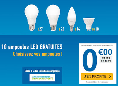 Un Pack de 10 Ampoules LED Basse-Consommation GRATUIT ! Un Pack de 10 Ampoules LED Basse-Consommation GRATUIT !