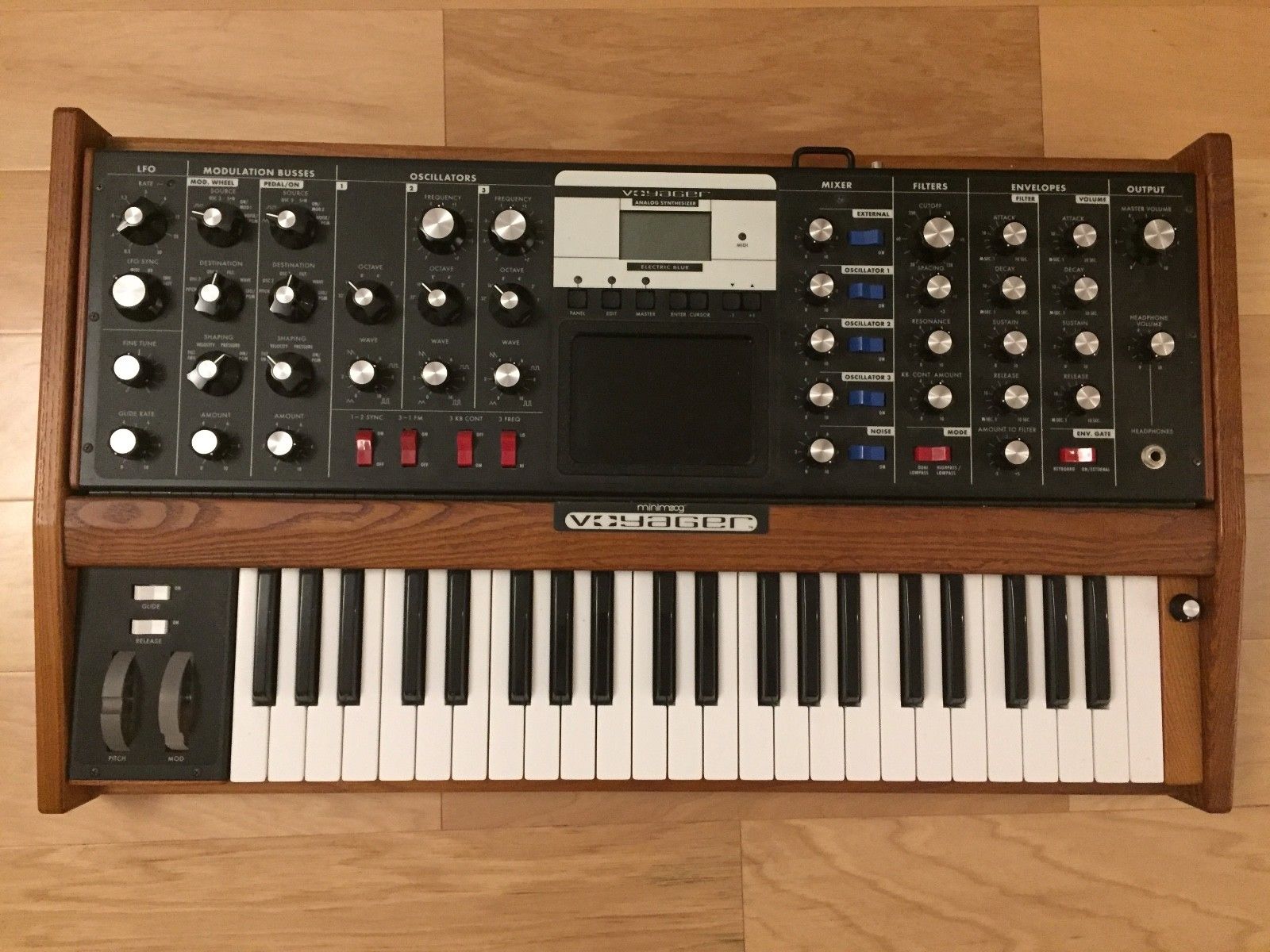 MATRIXSYNTH Moog Minimoog Voyager Electric Blue Synthesizer (V3) w/ VX
