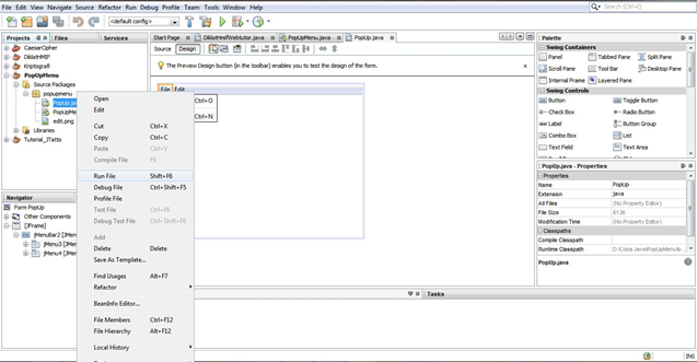 Menu Bar pada Java Swing dengan Netbeans