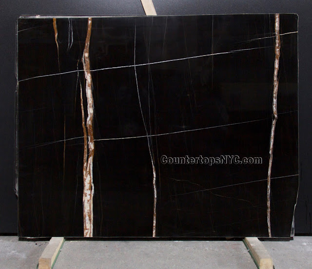 Sahara Noir Black Marble Slab NYC 2cm