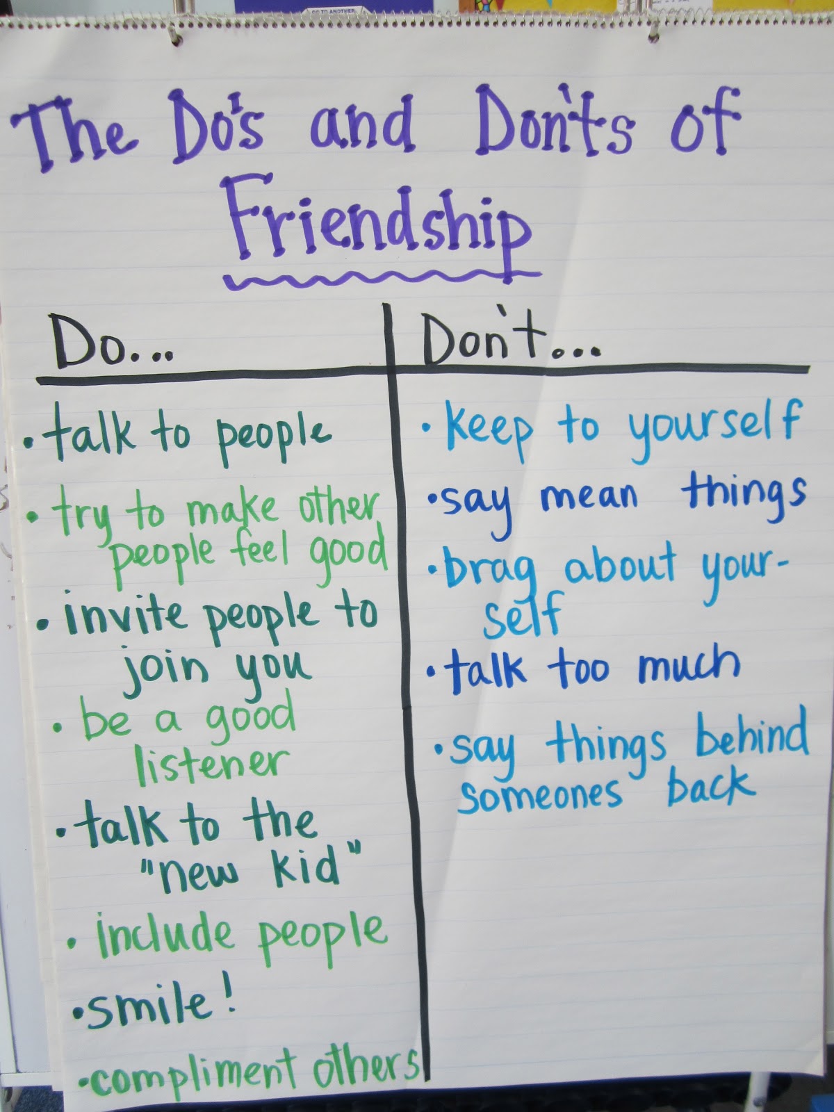 Miss Rorey's Room The Do's and Don'ts of Making Friends