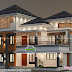 2532 sq-ft 4 BHK sloped roof house