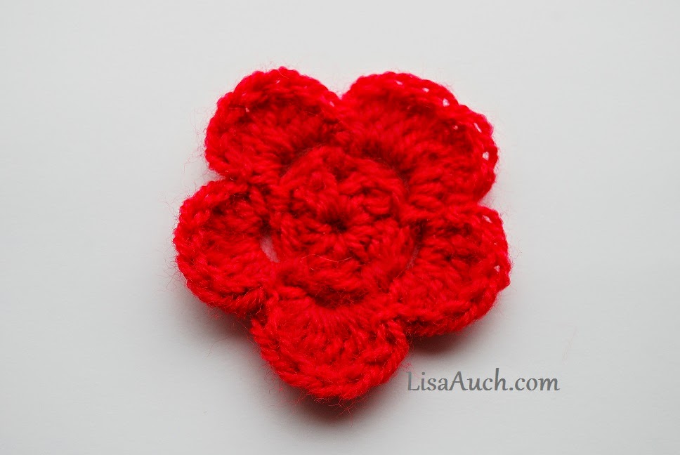 Free Crochet Flower Pattern (AN easy 5 petal crochet Flower) 