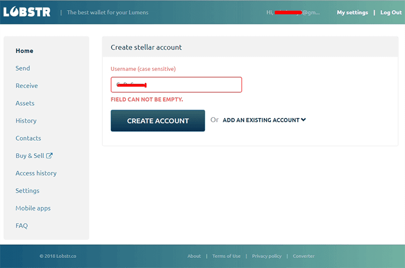 create account halaman form lobstr create account