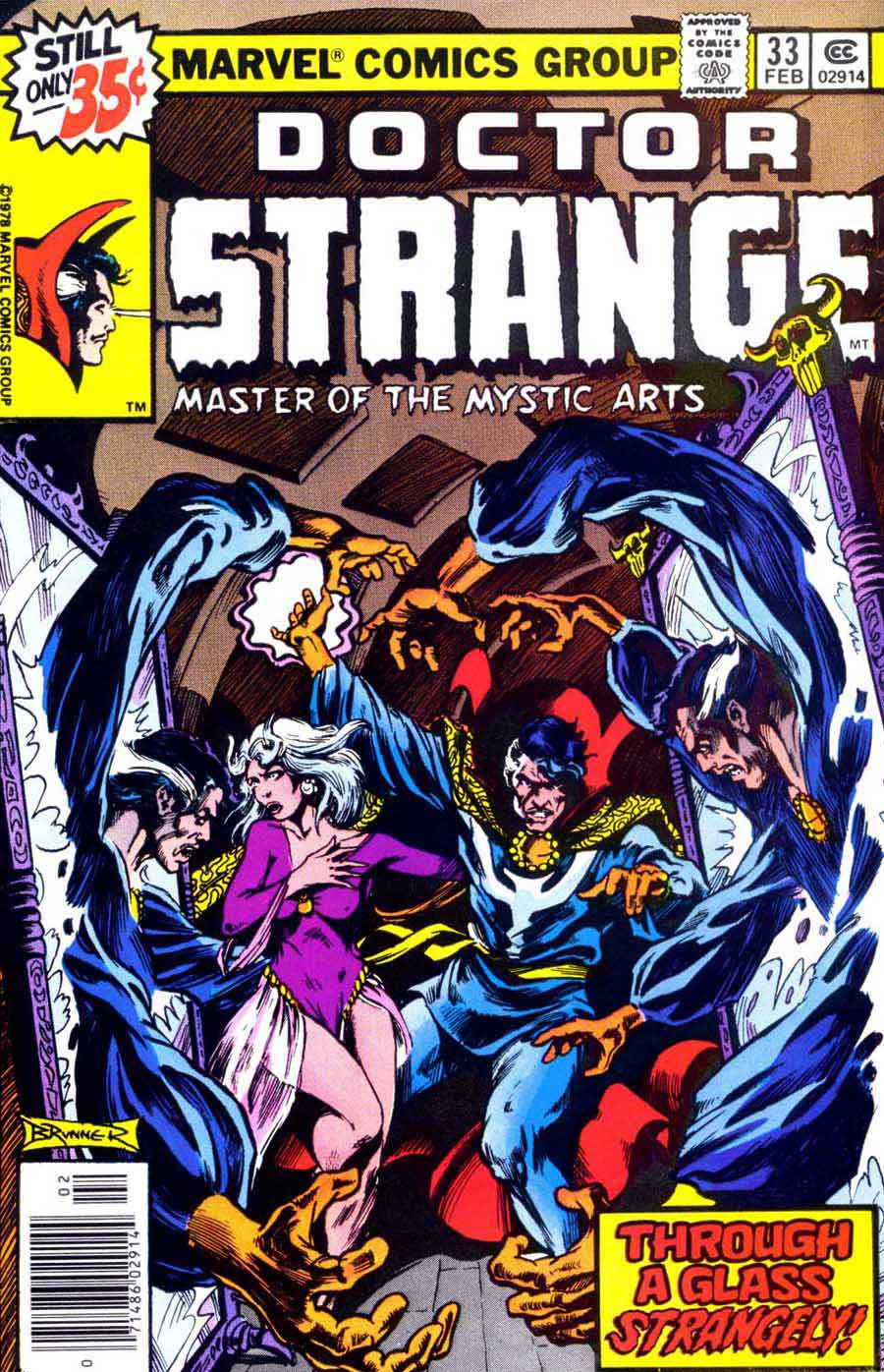 Frank Brunner  bronze age 1970s marvel comic book cover art - Doctor Strange v2 #33