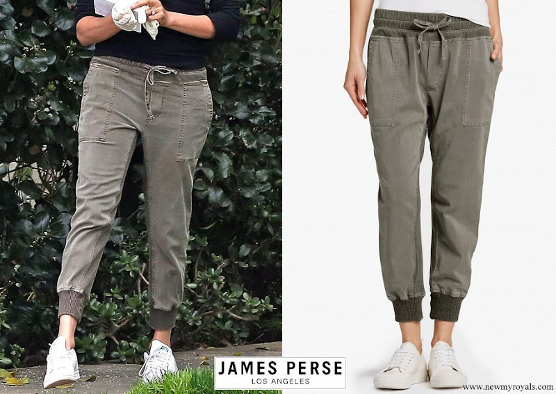 mixed media jersey pant