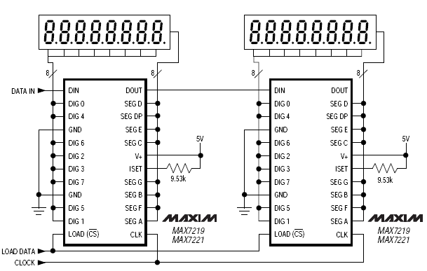 Max7219 7 Segment Display Schematic