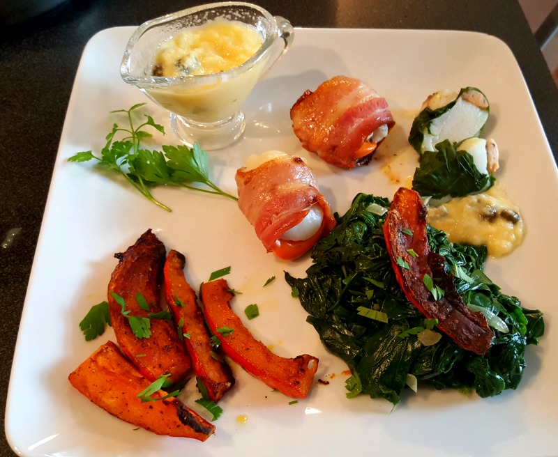 La cuisine & Claudine Coquilles SaintJacques, en 2 cuissons, au potimarron et aux épinards