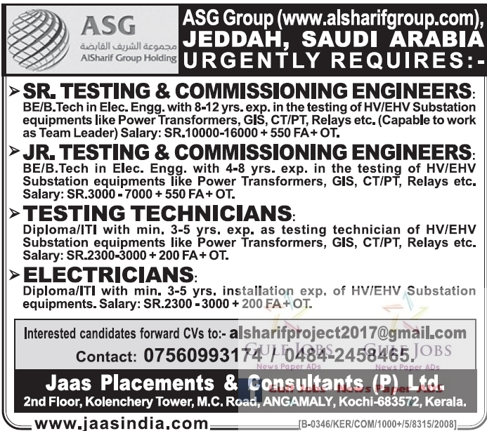 ASG Group Holding Jobs for Jeddah , KSA Gulf Jobs for Malayalees
