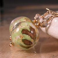 lime green, white, aventurine, gold venetian murano glass beads, swarovski crystals and gold fill earrings