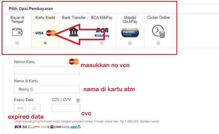 Pilihan pembayaran toko online