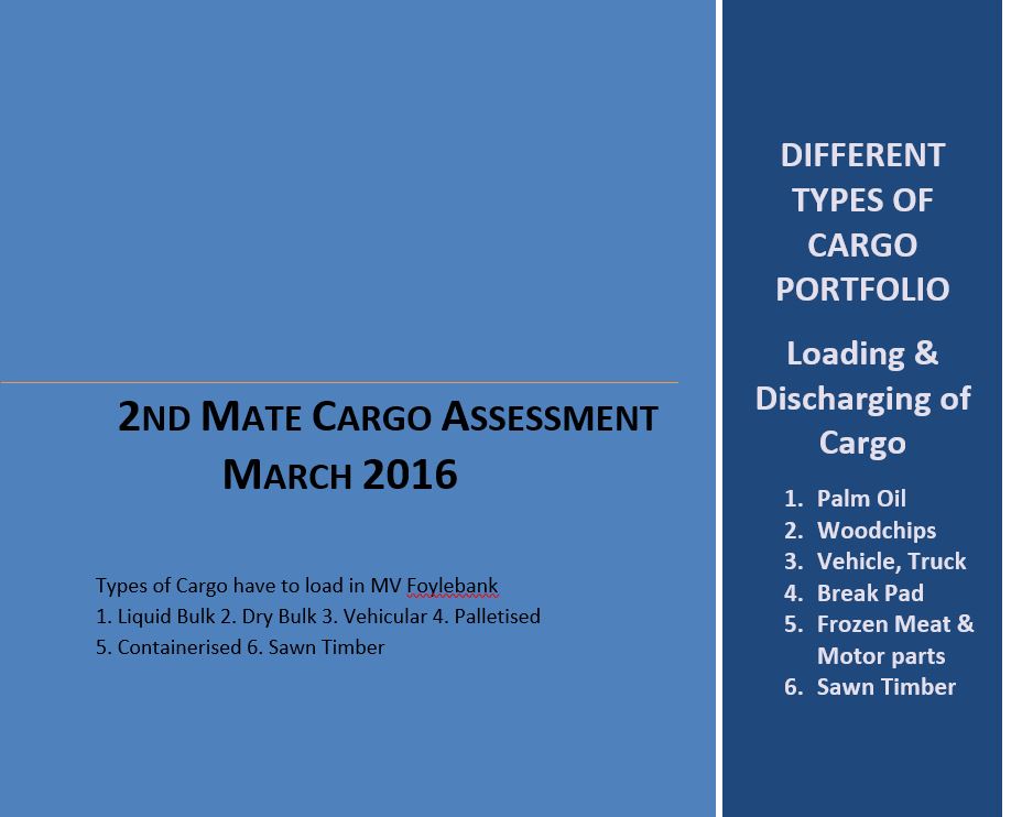 MARINE EDUCATION TUTORIAL CARGO ASSESSMENT,DIFFERENT TYPES OF CARGO