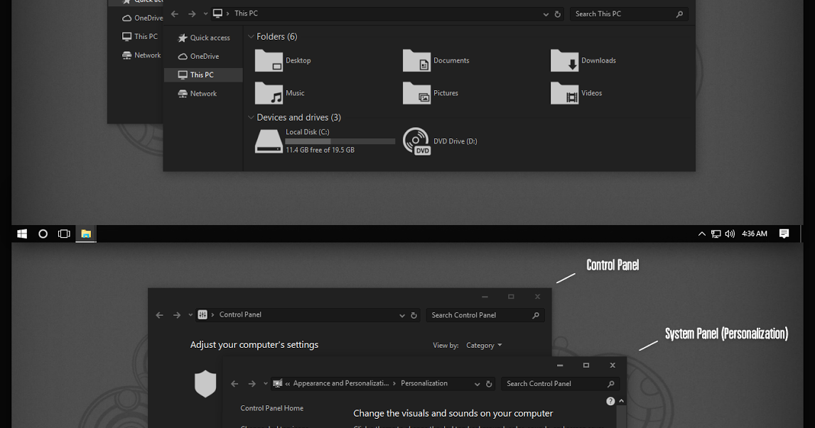 After Dark CC Theme For Windows10 Fall Creators Update 1709 Windows10