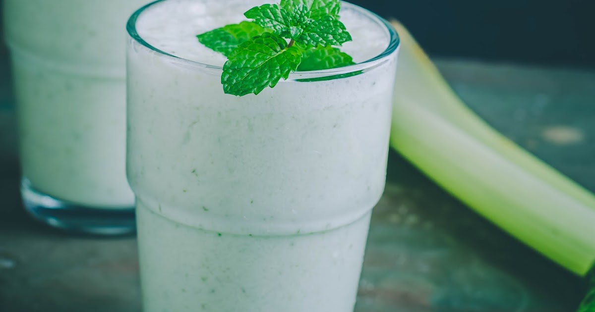 Celery & Mint Lassi/Celery & Mint Yogurt smoothie I Camp in my Kitchen