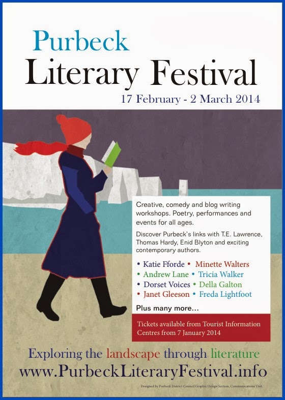 Poster advertising Purbeck Literary Festival