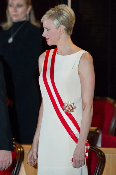 Princess Charlene of Monaco and Prince Albert II of Monaco attend the Christmas Celebration