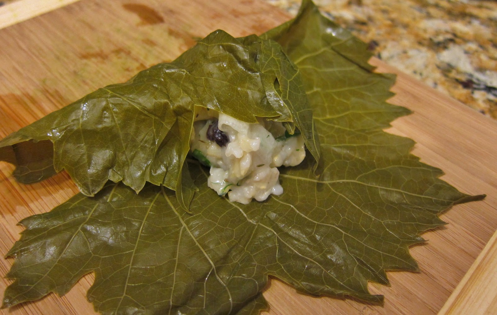 The Vegan Chronicle Brown RiceStuffed Grape Leaves in Tomato Sauce