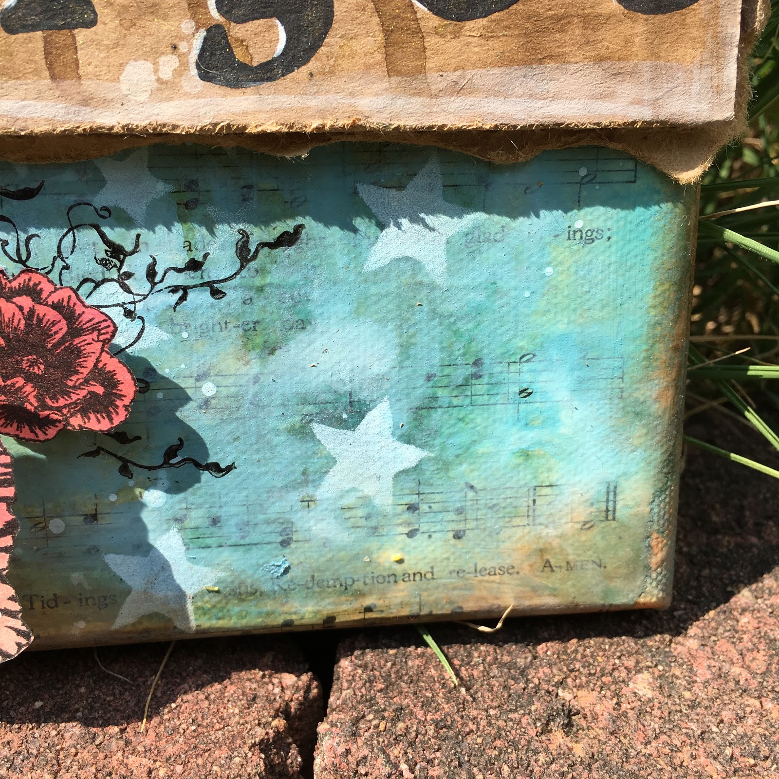 SewPaperPaint Poppies Memorial and Veterans Day Mixed Media Canvas