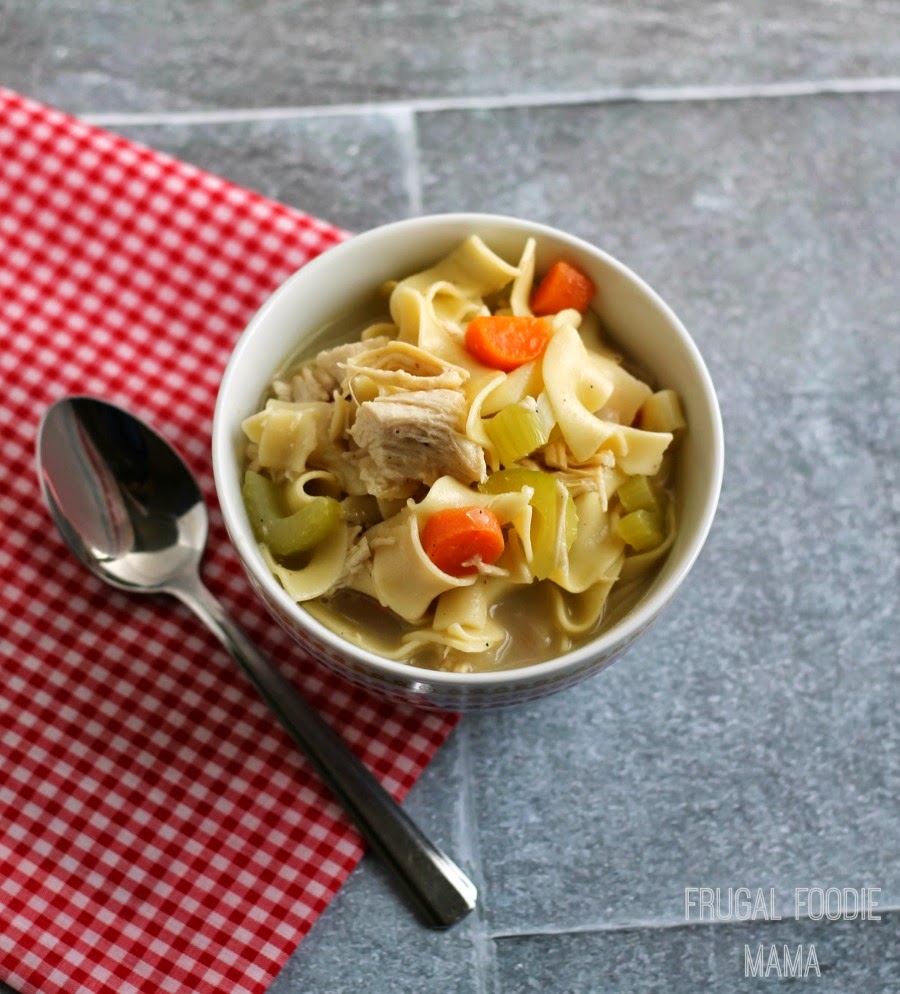 Easy Homemade Chicken Noodle Soup- this comforting family favorite recipe can be on the table in around 30 minutes!