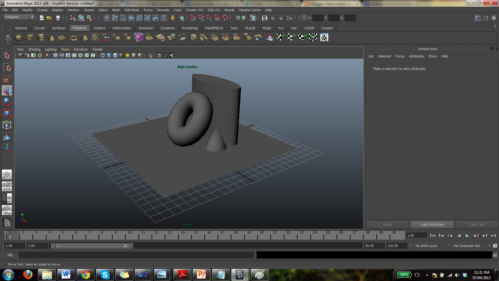 Maya Projects Computer Intermediate Computer Graphics: April 2013