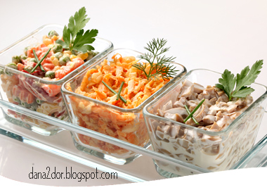 Trei salate vegetale - Aperitive de Sarbatoare