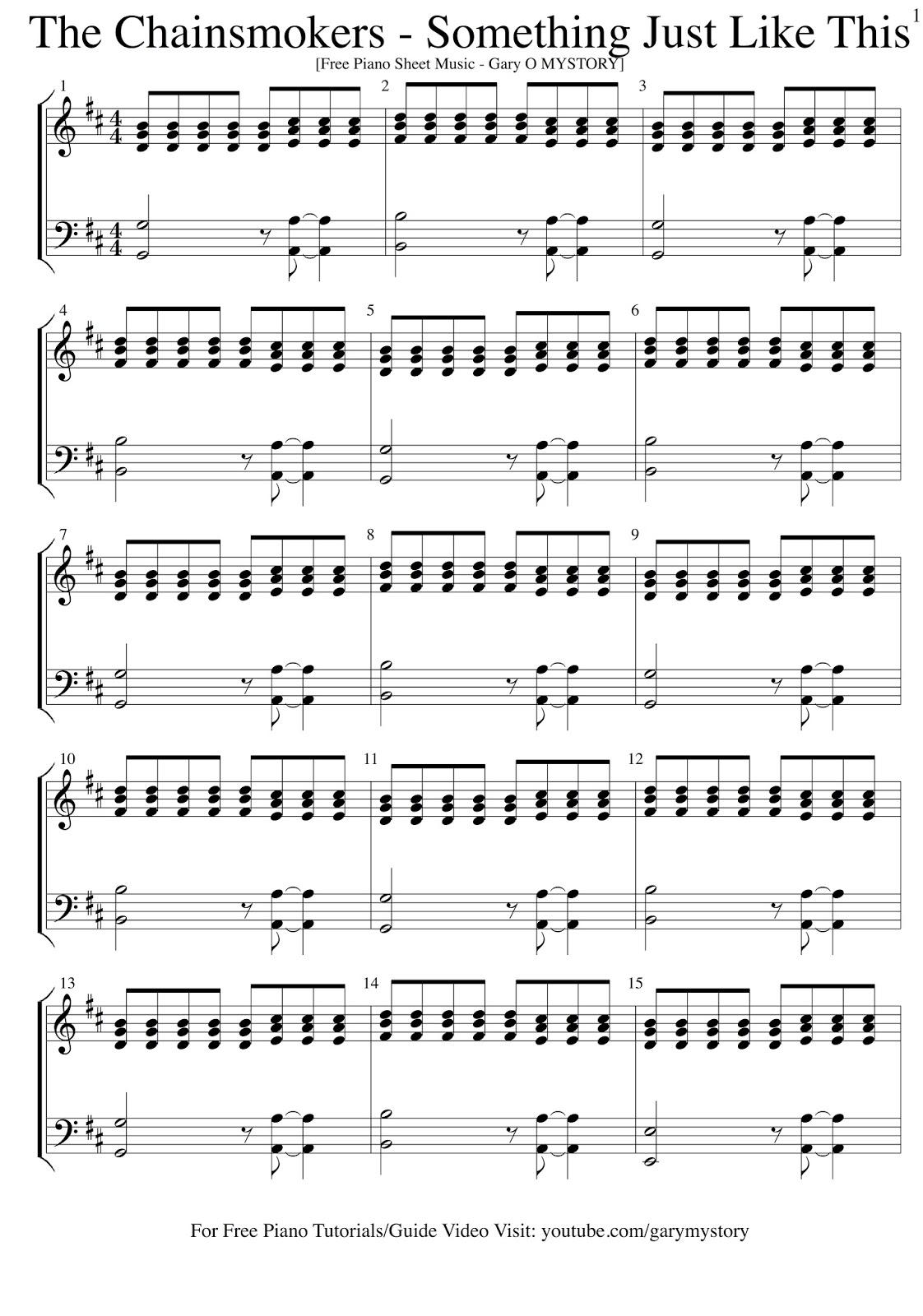 Something Just Like This (Tokyo Remix) Sheet Music, Coldplay