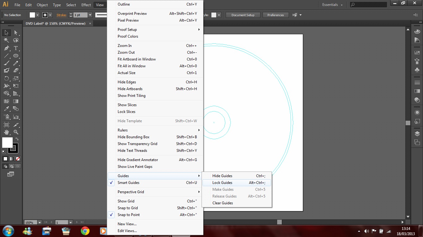 Digital Imaging Software: Making the guides for the DVD Label