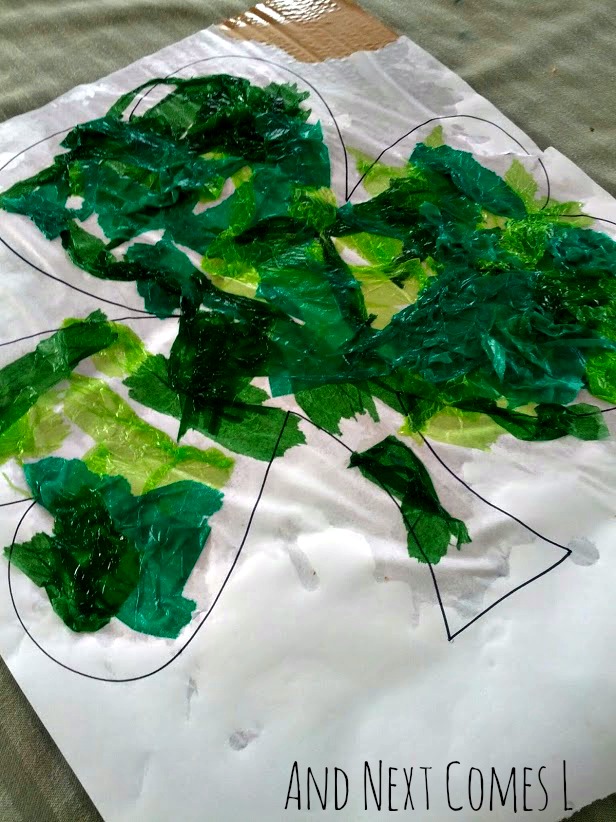 Shamrock Bleeding Tissue Paper Art for St. Patrick's Day And Next Comes L