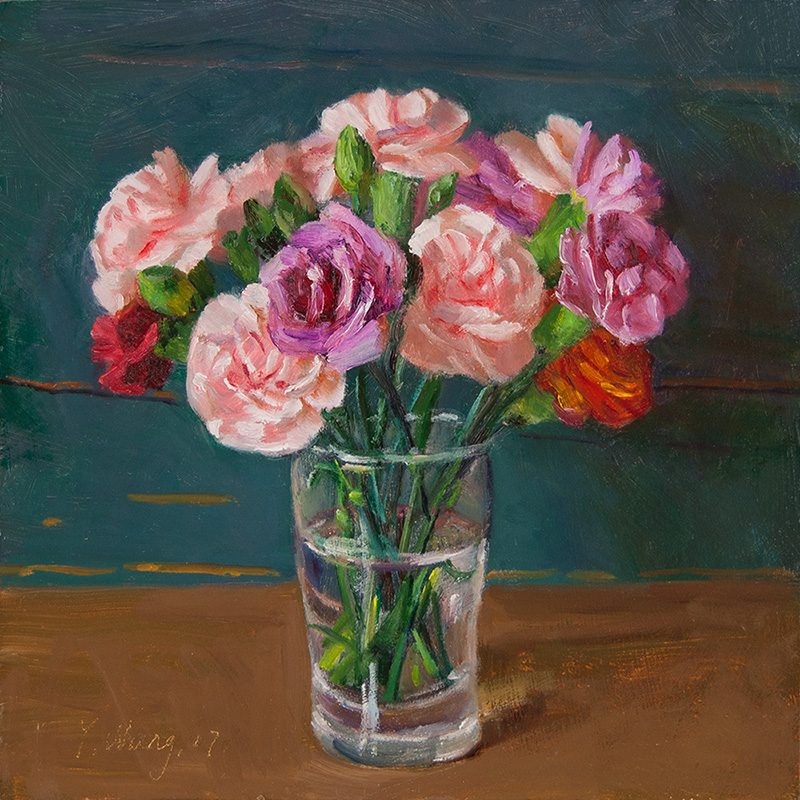 Wang Fine Art carnation flower oil painting still life