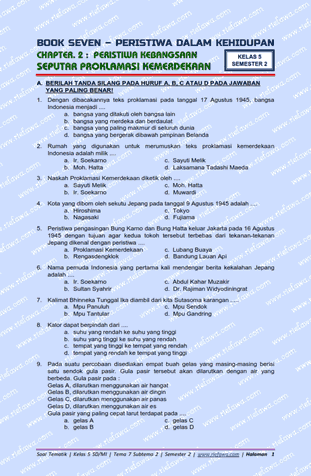  Peristiwa Kebangsaan Seputar Proklamasi Kemerdekaan Download Soal Tematik Kelas 5 Tema 7 Subtema 2 Kurikulum 2013 Edisi Revisi Terbaru