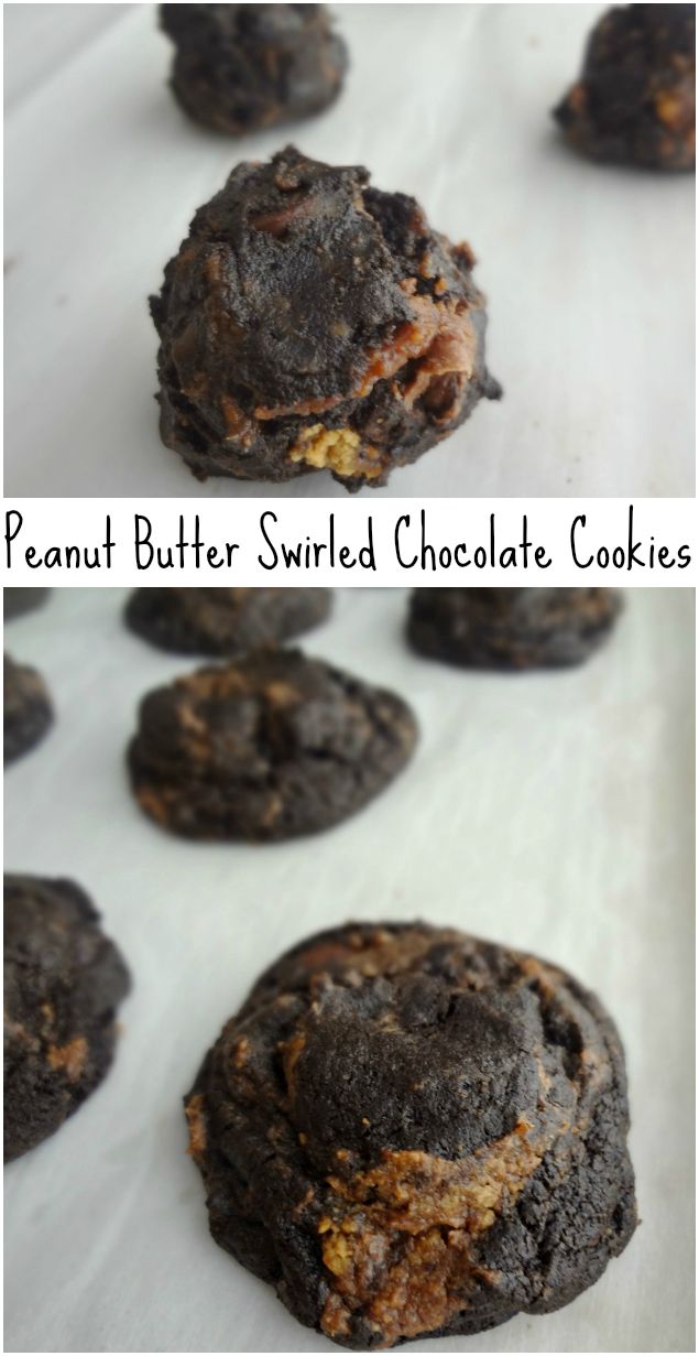 Peanut Butter Swirled Chocolate Cookies