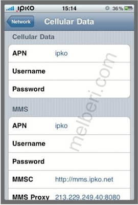 IPKO APN Settings for iPhone iPad