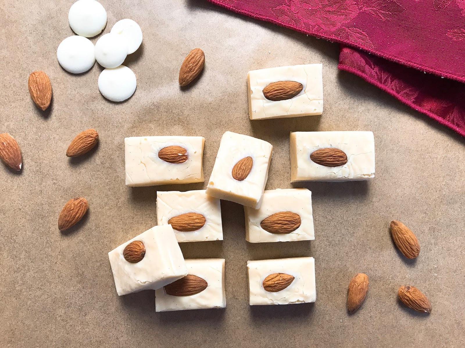 White ChocolateAlmond Fudge with Vanilla Bean