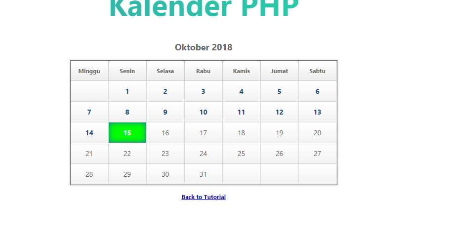 Cara Membuat Kalender Keren Dengan PHP  EKO NYONTEK